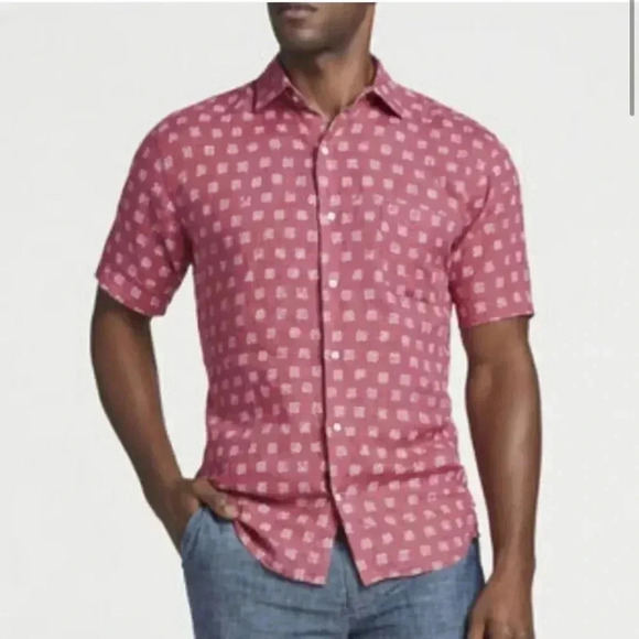 NWT Peter Millar 100% Linen Kiva Seaside Button Front Shirt Small - Picture 1 of 15